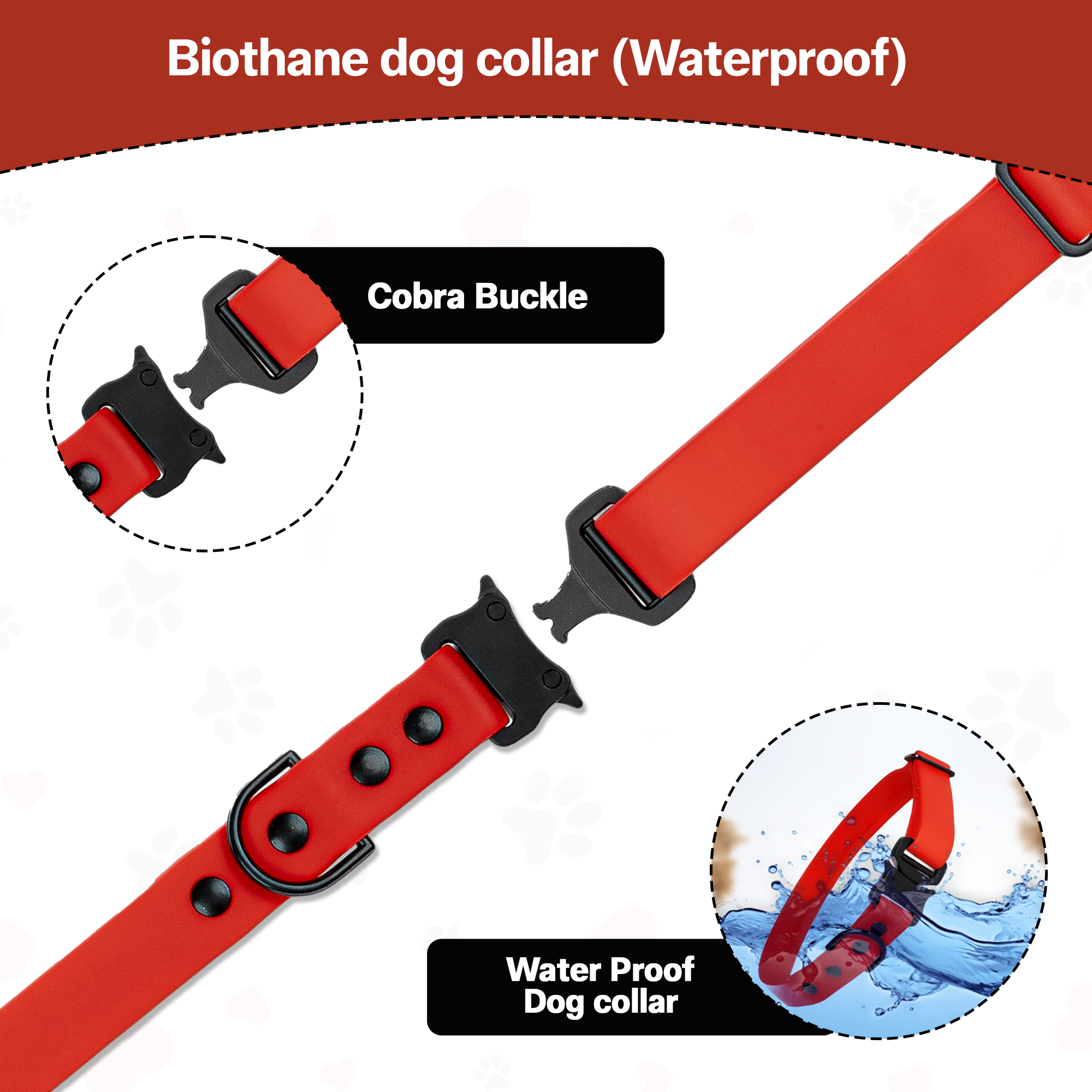 Adil’S Biothane Dog Collar - Waterproof Heavy Duty Dog Collars with Quick Release Buckle & D-Ring